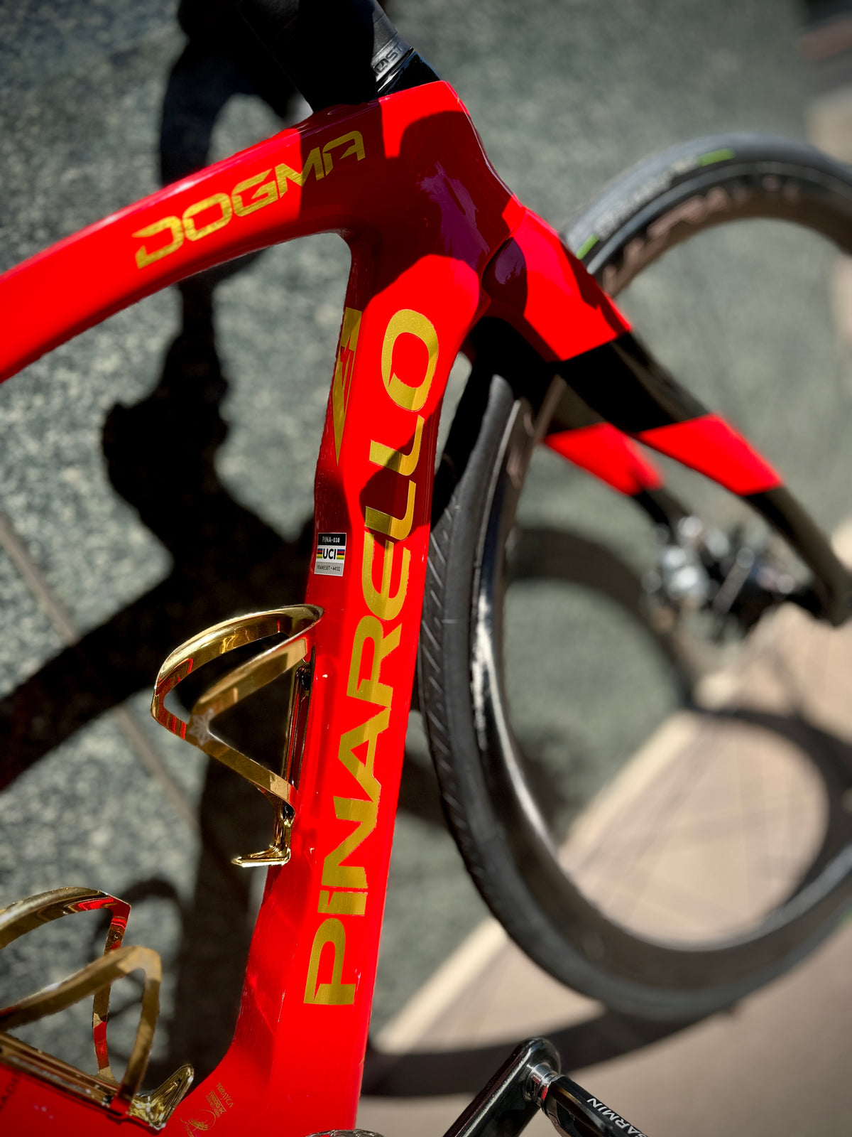 Pinarello Dogma F in red, built at In Velo Veritas in Old Sacramento