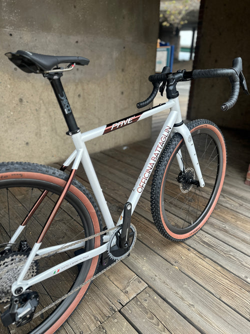 Battaglin Pavé in white and bronze chrome, built at In Velo Veritas in Old Sacramento