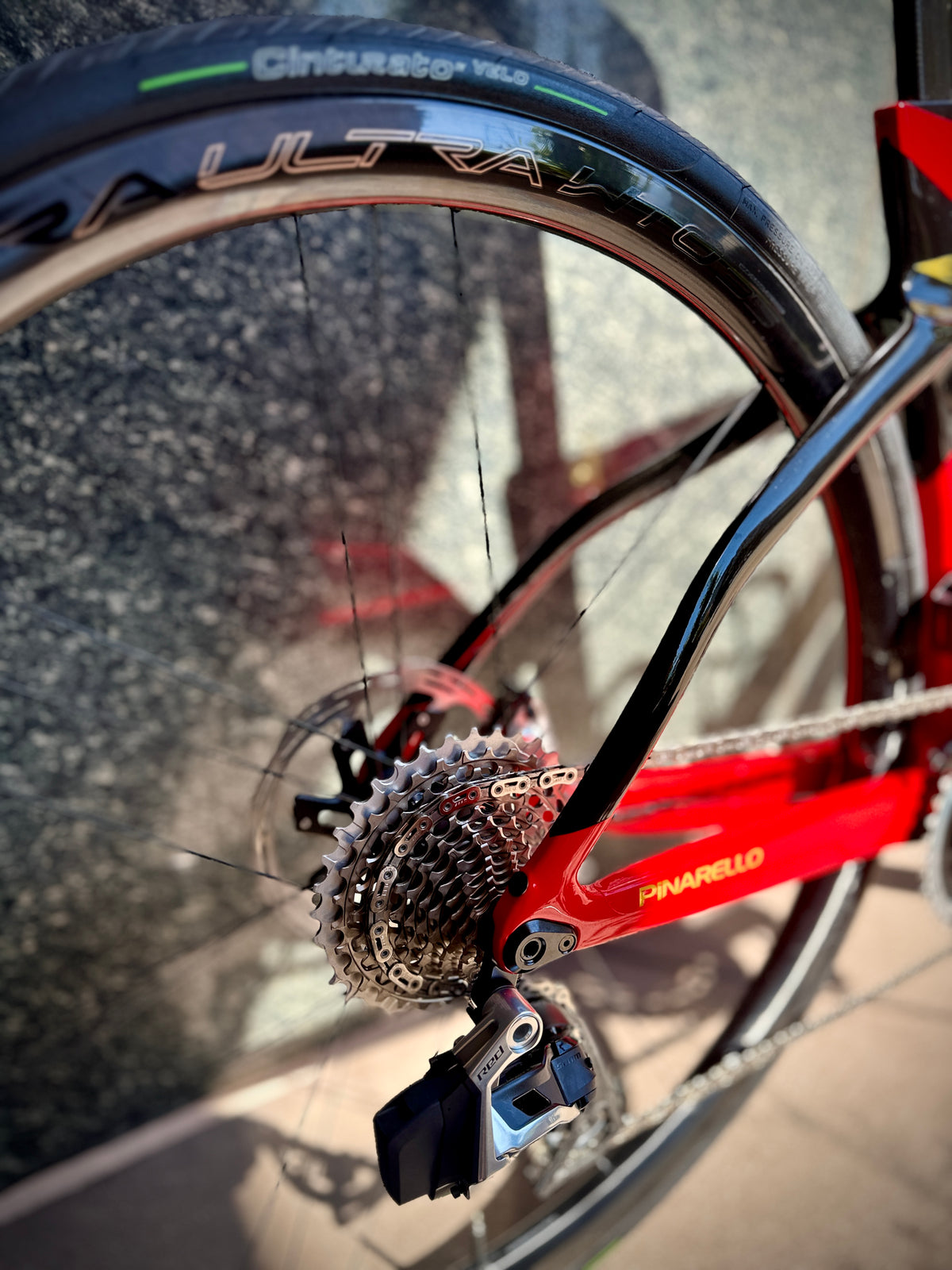 Pinarello Dogma F in red, built at In Velo Veritas in Old Sacramento