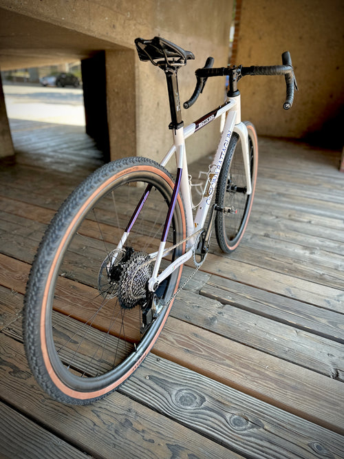 Battaglin Matera in white and purple chrome, built at In Velo Veritas in Old Sacramento