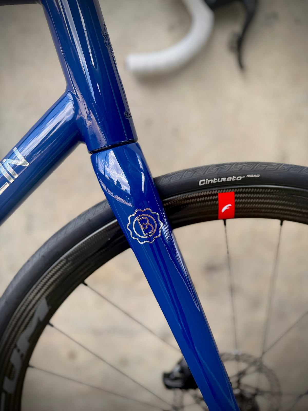 Battaglin Siena in blue, built at In Velo Veritas in Old Sacramento