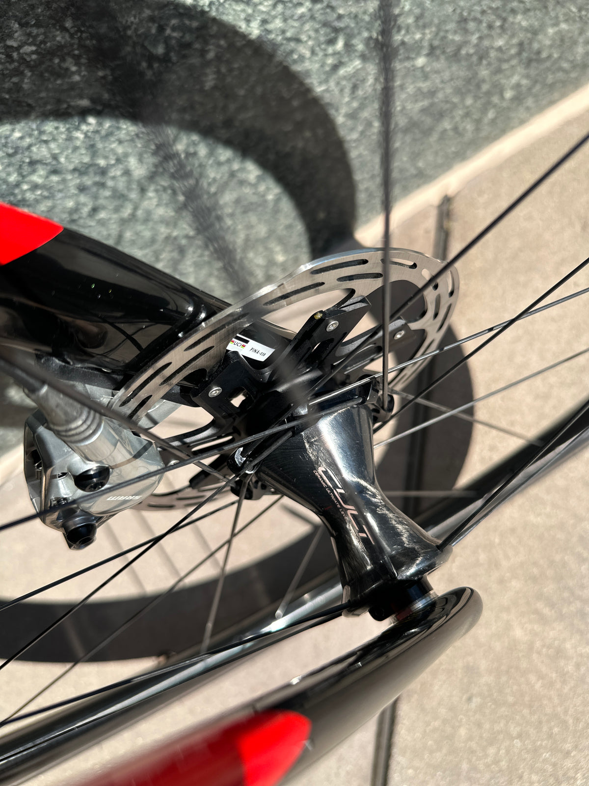 Pinarello Dogma F in red, built at In Velo Veritas in Old Sacramento