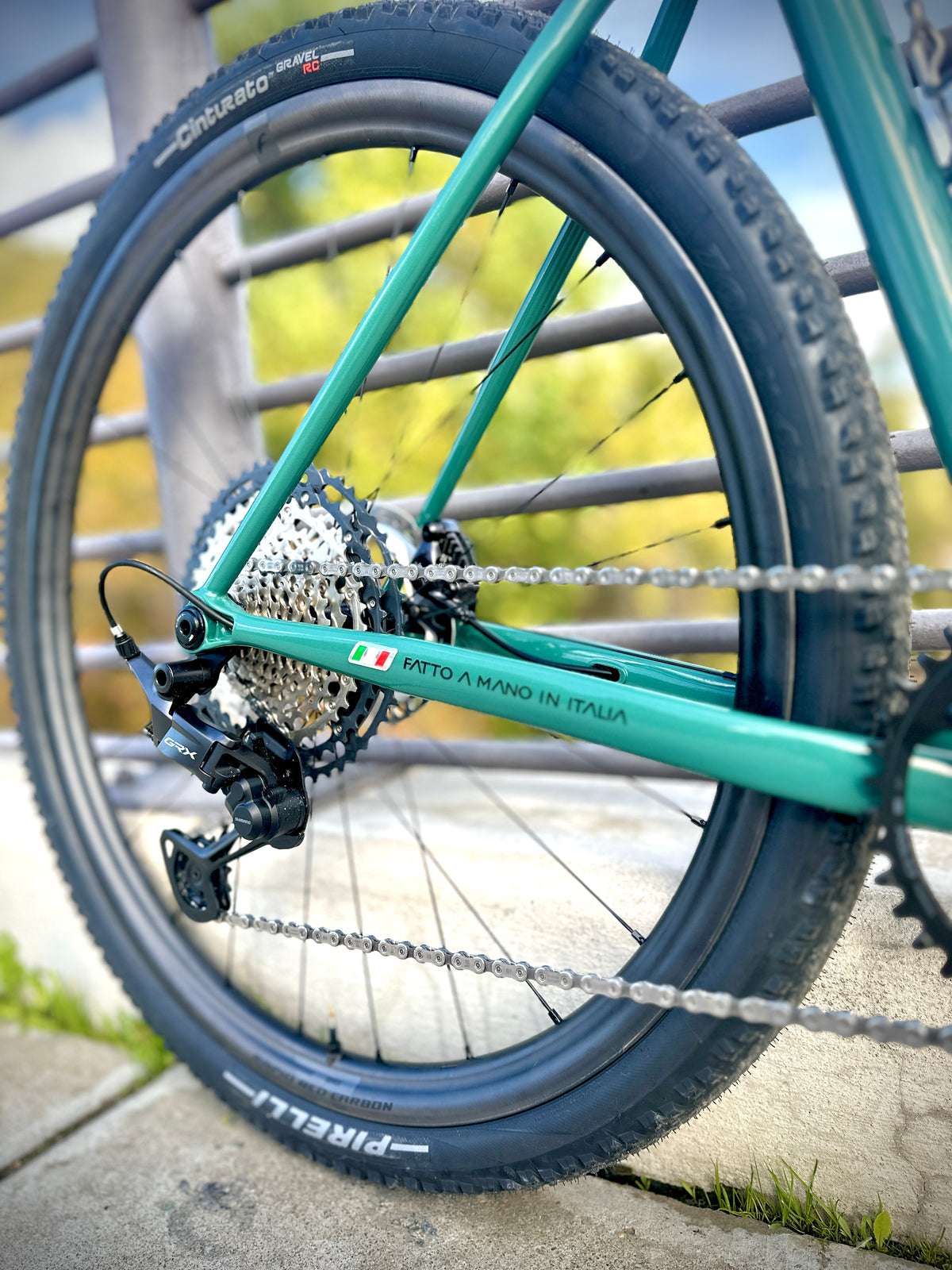 Battaglin Matera in green, built at In Velo Veritas in Old Sacramento