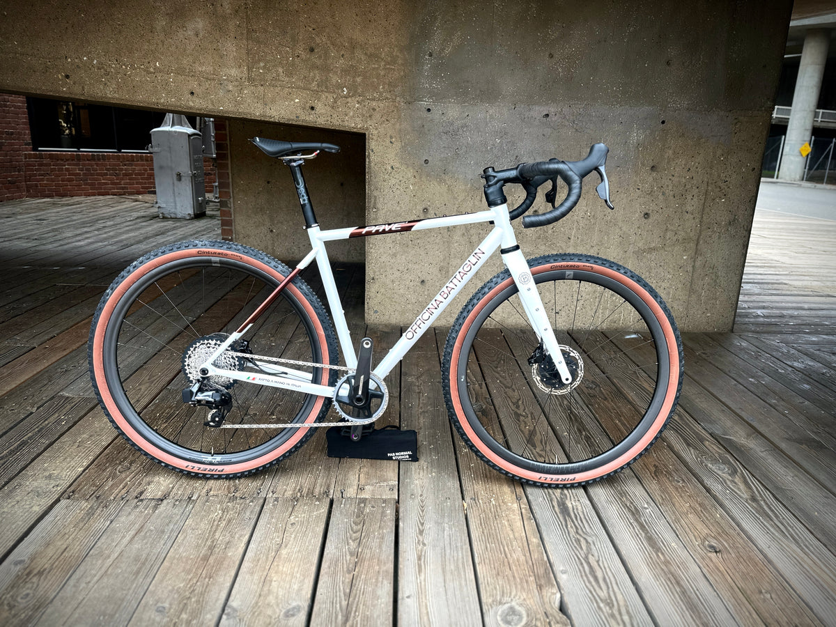 Battaglin Pavé in white and bronze chrome, built at In Velo Veritas in Old Sacramento