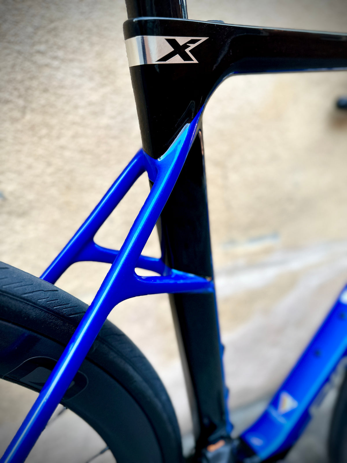 Pinarello X7 in blue, built at In Velo Veritas in Old Sacramento
